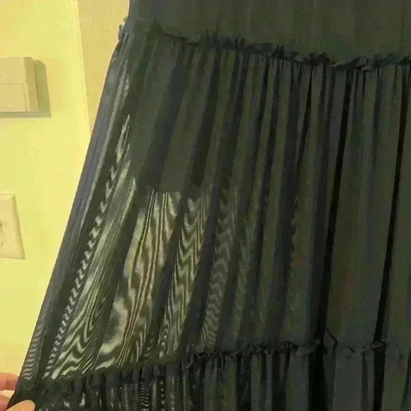 Sheer trend long blue dress. Size M (F101) - Picture 3 of 6